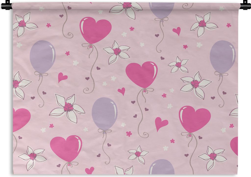 MuchoWow Wandteppich Wandbehang Ballon - Muster - Rosa 60x45 cm Tapisserie Dekoration Wandtuch - Das Schlafzimmer