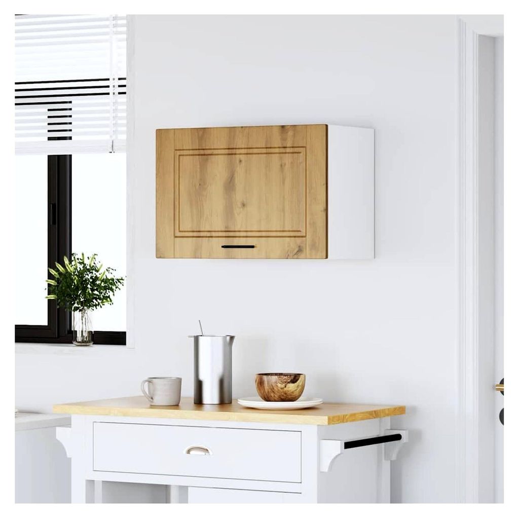 Hängeschrank für die Küche aus Artisan-Eiche Holzwerkstoff, Wandschrank, Oberschrank, Küchenschrank