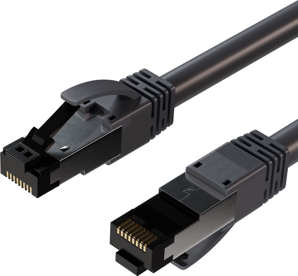Netzwerkkabel RJ45 Cat. 6A Armored (Trittfest), U/FTP, grau 0,50m