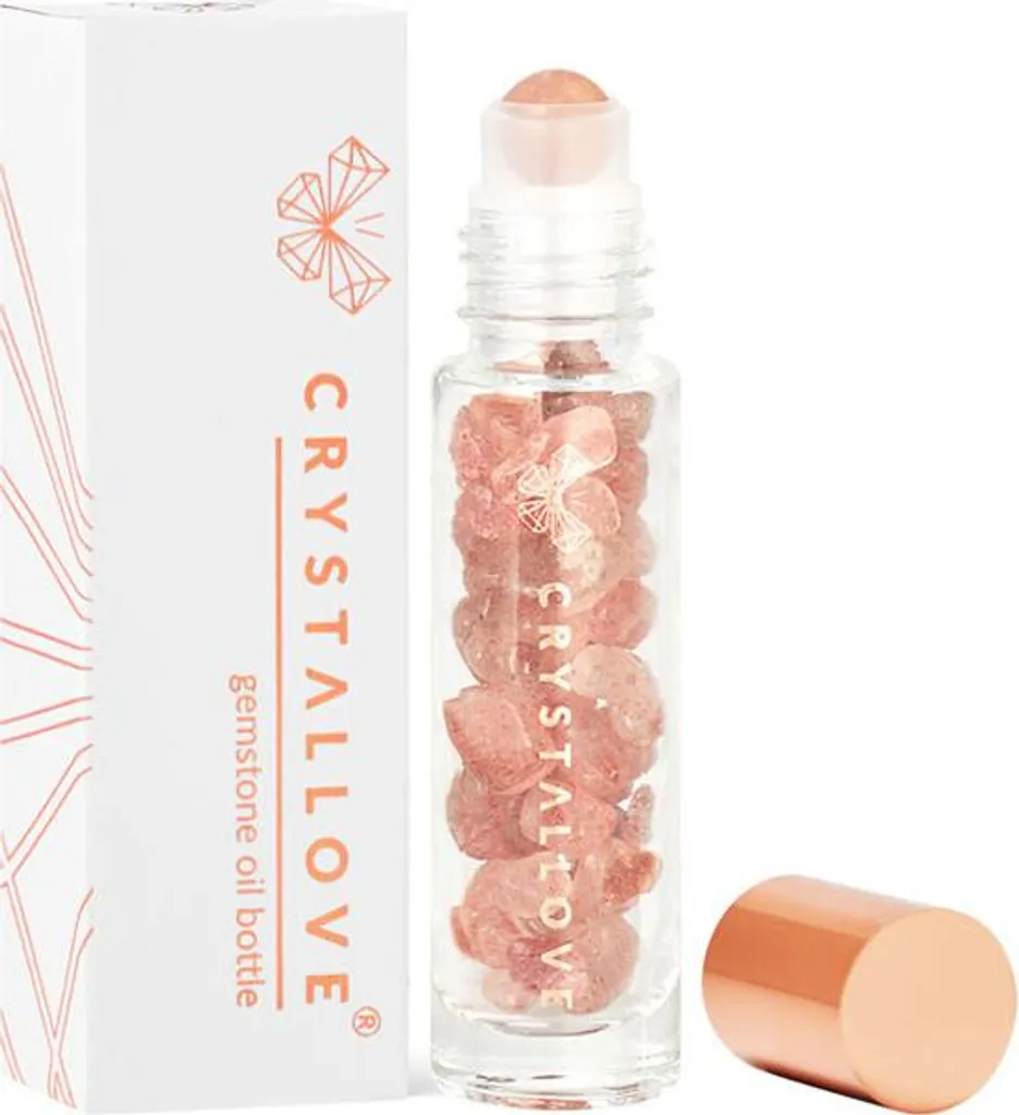 CRYSTALLOVE Flacone Olio 10ml Quarzo Fragola - Roller in Pietra Naturale