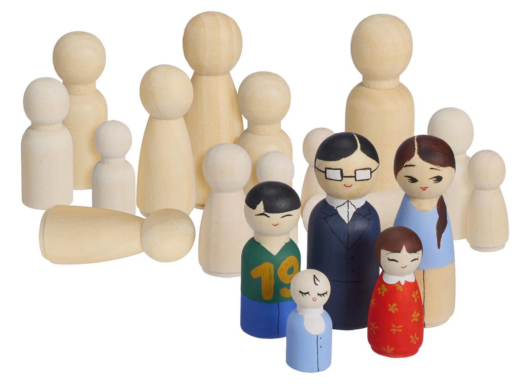 Relaxdays Holzfiguren, 100er Set, Spielfiguren zum Bemalen, Produktbild 