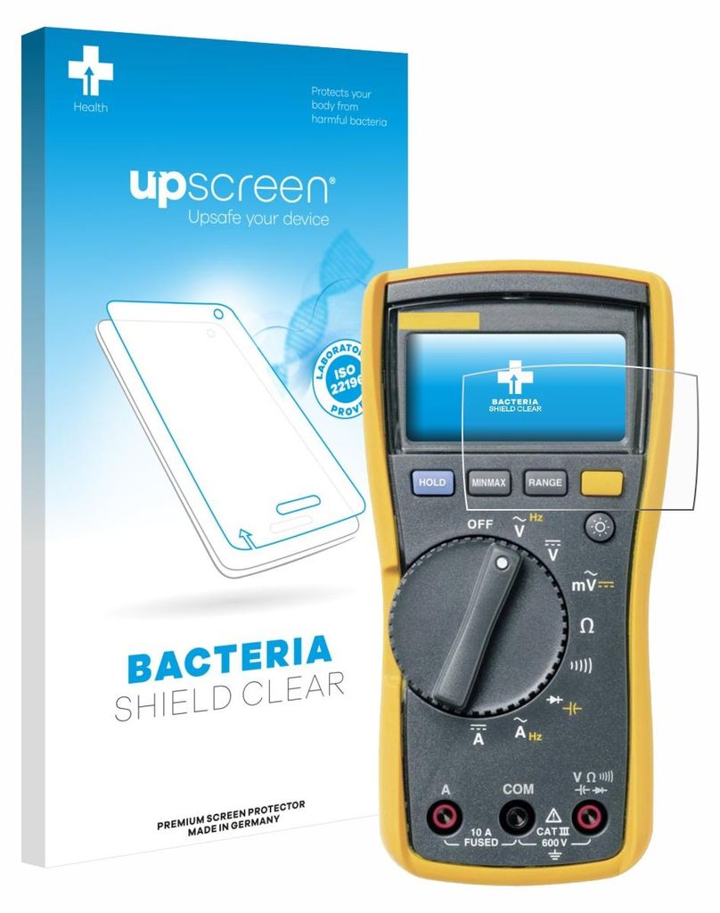 upscreen Schutzfolie für Fluke MultiMeter 113 Displayschutz Displayschutzfolie Folie Klar antibakteriell