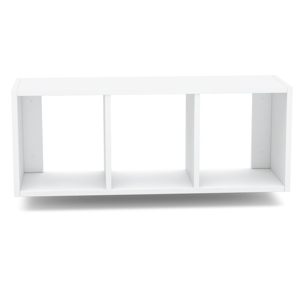 STIV Möbel | Regal 88,2x31,8x35,2 cm Weiß Matt | 3 Fächer | Hängend & stehend | Vertikal/Horizontale Montage