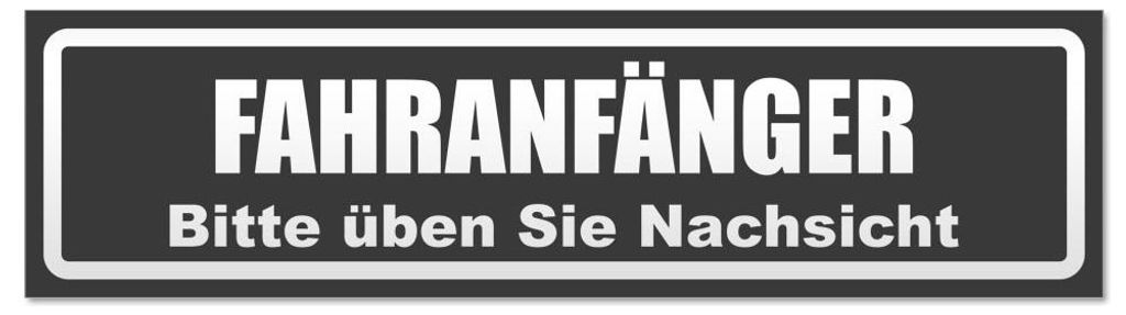 Kiwistar - Autoaufkleber - Dunkelgrau - 30 x 8 cm - Fahranfänger. Bitte üben Sie Nachsicht invertiert - Hinweis Aufkleber Sticker für Auto, Kfz,...
