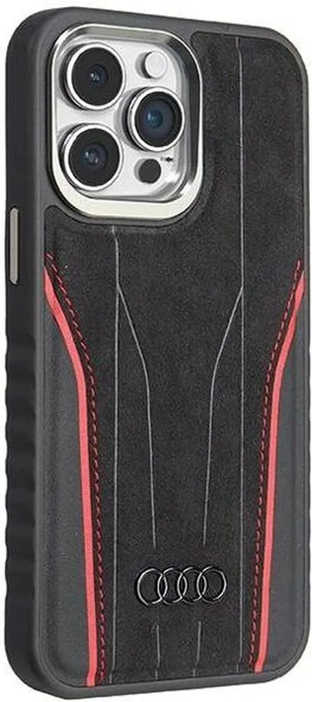 Audi Leather Case iPhone 14 Pro | Accessorio Lusso Nero Rosso