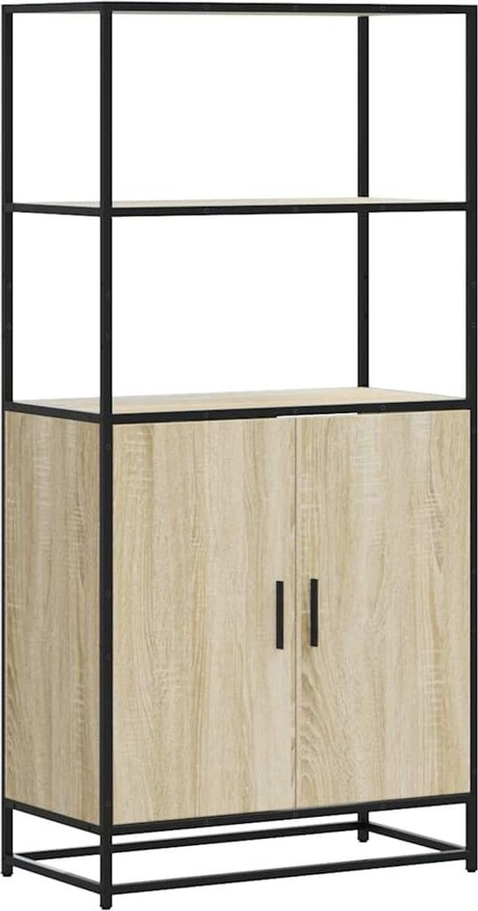 Highboard Sonoma-Eiche 68x35x139 cm Holzwerkstoff und Metall