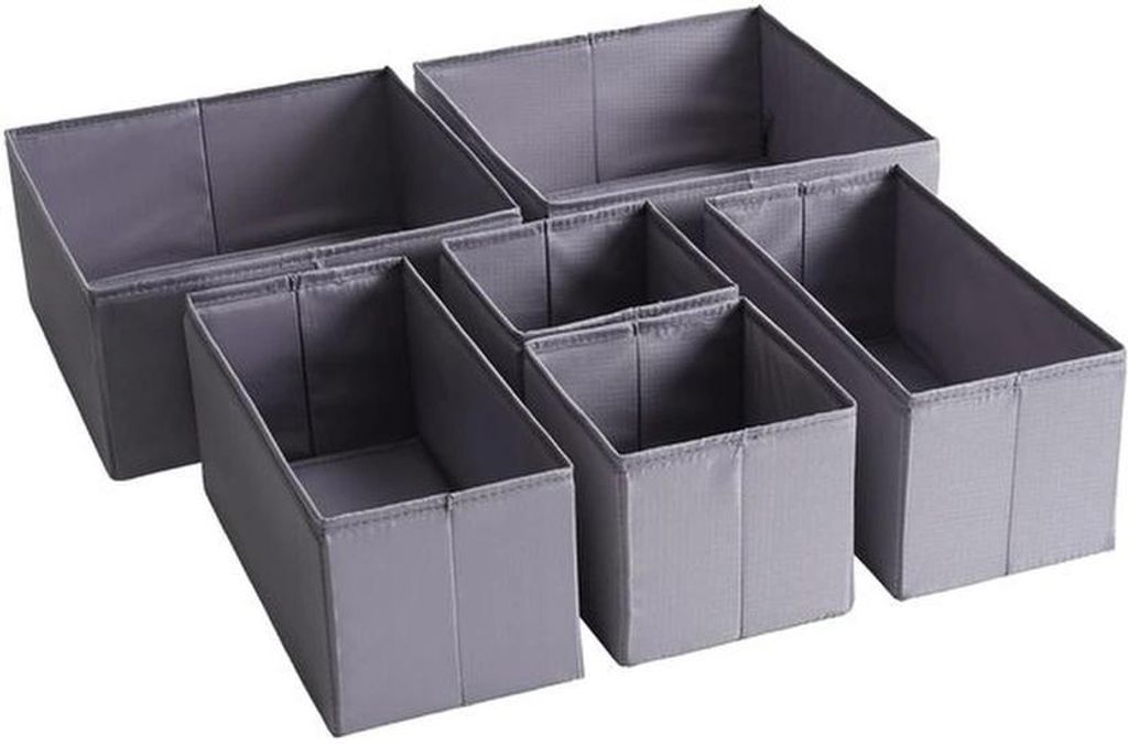 Set aus 6 robusten Ladegeräten in dunkelgrau für Bad und Kleiderschrank