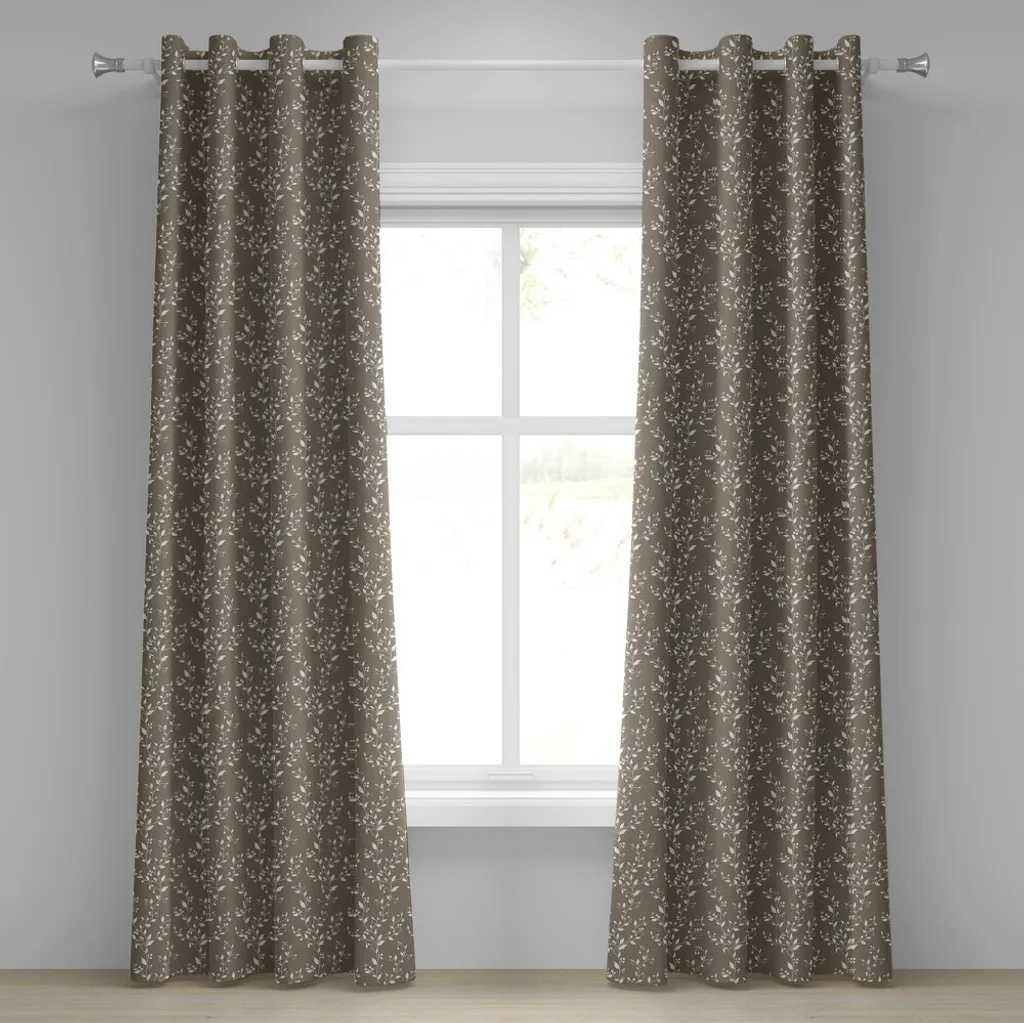 Tenda Floreale ABAKUHAUS 280x245 Tortora Crema Occhielli Arredo