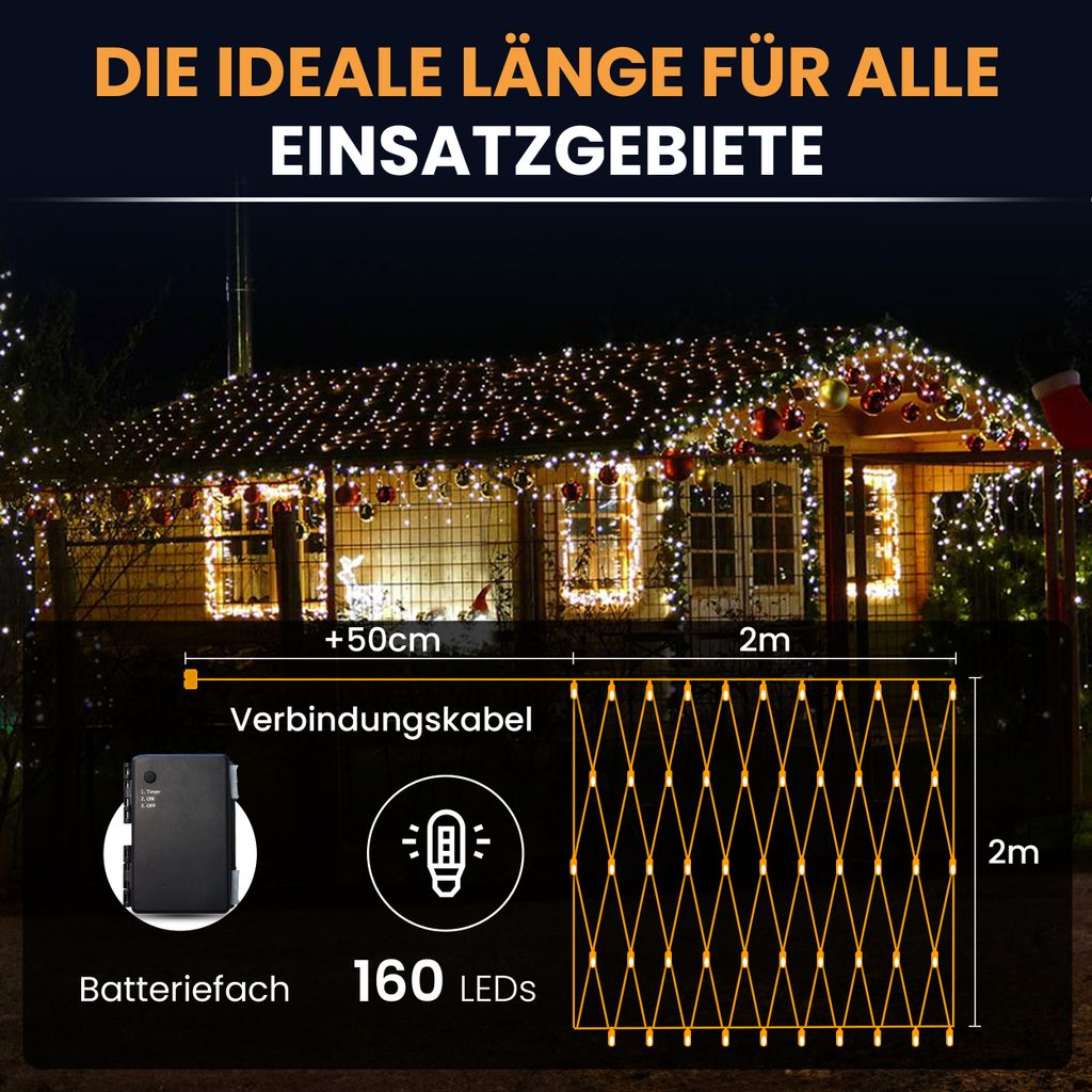 Wunderbar Lichternetz Aussen Mit Batterie Und Timer Bilder
