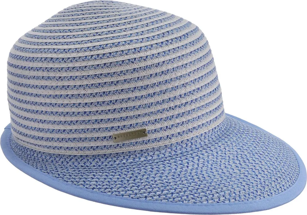 Visière en papier paille Seeberger Schute bleu - Accessoire été femme