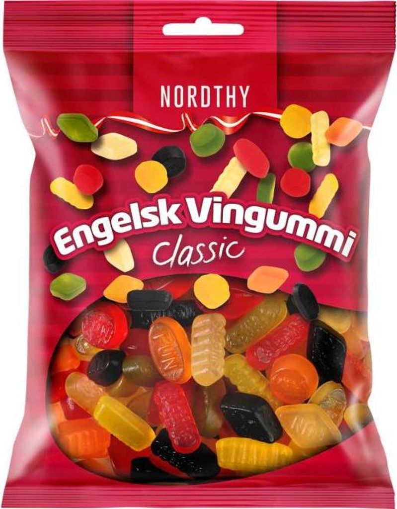 Nordthy Engelsk Vingummi Classic Weingummi 900g Produktbild 