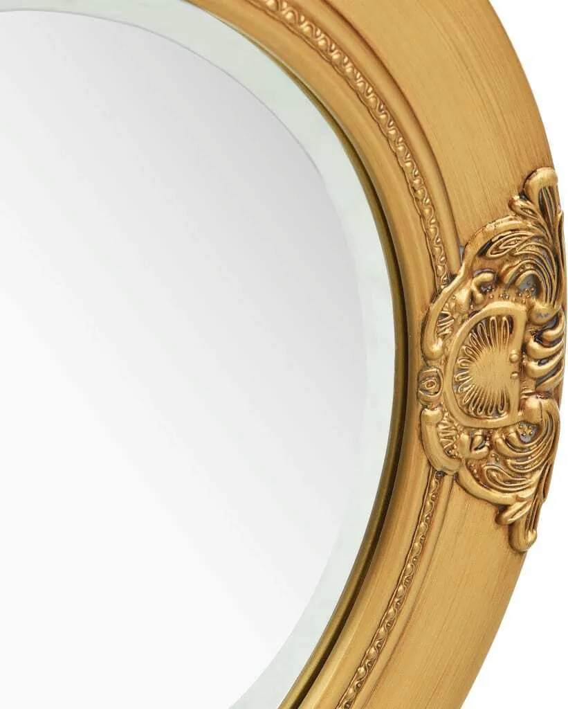 Miroir Mural Baroque Doré 50 cm - Solution Déco pour Mur Vide Salon