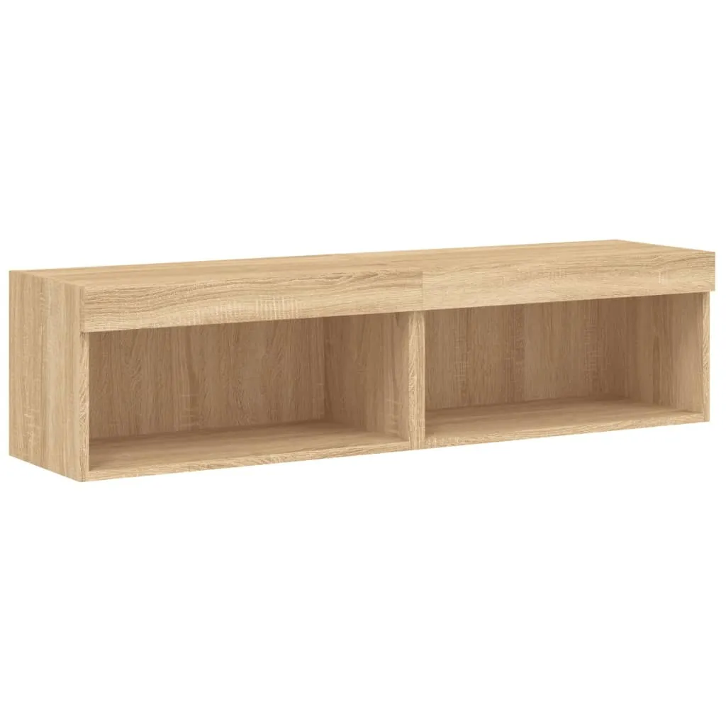 Offerta Set 2 Mobili TV LED Rovere Sonoma - 60x30x30 cm Salvaspazio