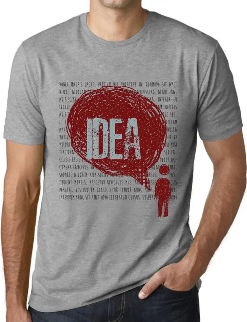 Herren Grafik T-Shirt Gedankliche Idee – Thoughts Idea – Öko-Verantwortlich Vintage Jahrgang Kurzarm Lustige Druck Geburtstag Geschenk Mann