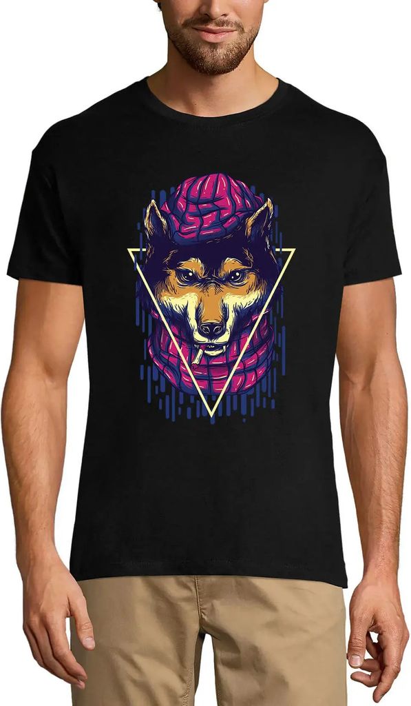Herren Grafik T-Shirt Furchterregender Wolf - Tier – Scary Wolf - Animal – Öko-Verantwortlich Vintage Jahrgang Kurzarm Lustige Druck Geburtstag