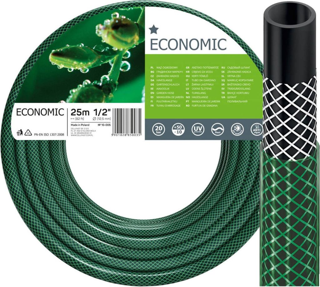 Wąż Ogrodowy do Wody 3 Warstwowy z Oplotem 1/2" 25m Mocny Zdjęcie produktu 