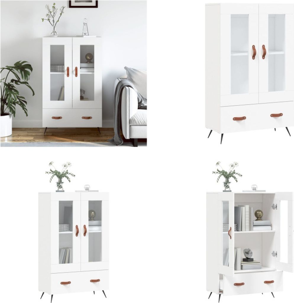 vidaXL Highboard Weiß 69,5x31x115 cm Holzwerkstoff - Highboard - Highboards - Sideboard - Schrank