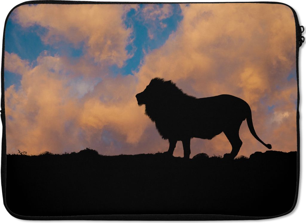 MuchoWow Laptop Hülle 13 Zoll Löwe - Sonnenuntergang - Wild Laptoptasche - Laptophülle - Sleeve - Rundumschutz