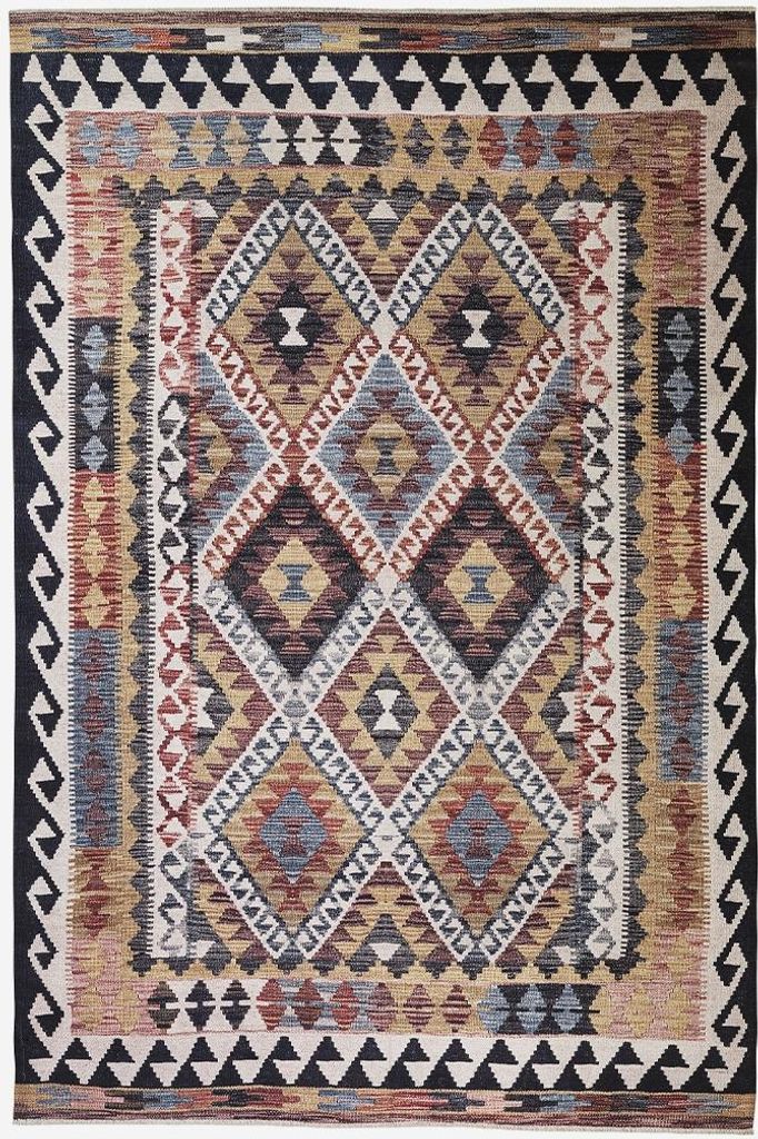 Rechteckiger rutschfester Baumwollteppich Design Antalya KILI06