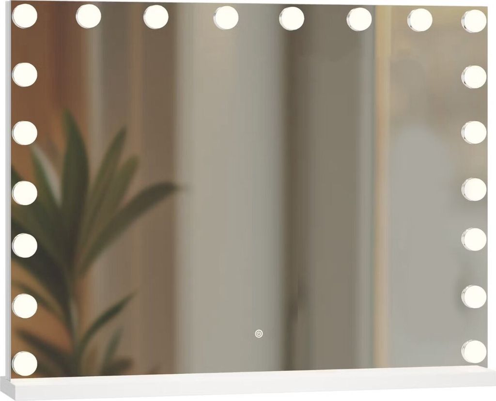 SensaHome Vanity Mirror Pro – Hollywood-Schminkspiegel mit 15 dimmbaren LED-Lampen, 3 Lichtmodi, 80 x 60 cm – Weiß