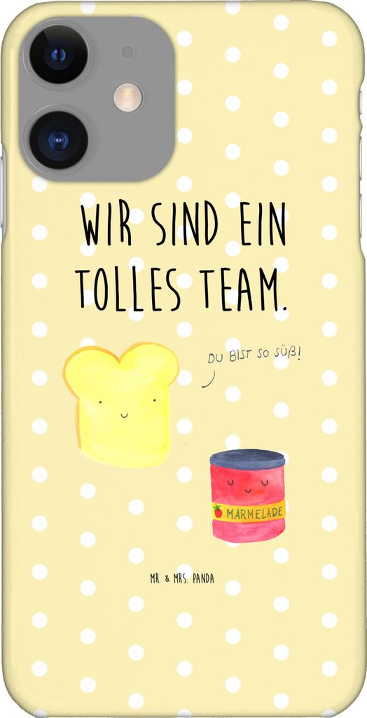 Mr. & Mrs. Panda Iphone 11 Handyhülle Toast Marmelade - Gelb Pastell - Geschenk, Cover, Dreamteam, Süß, Küche Deko, Hülle, Gute Laune, Handy C...