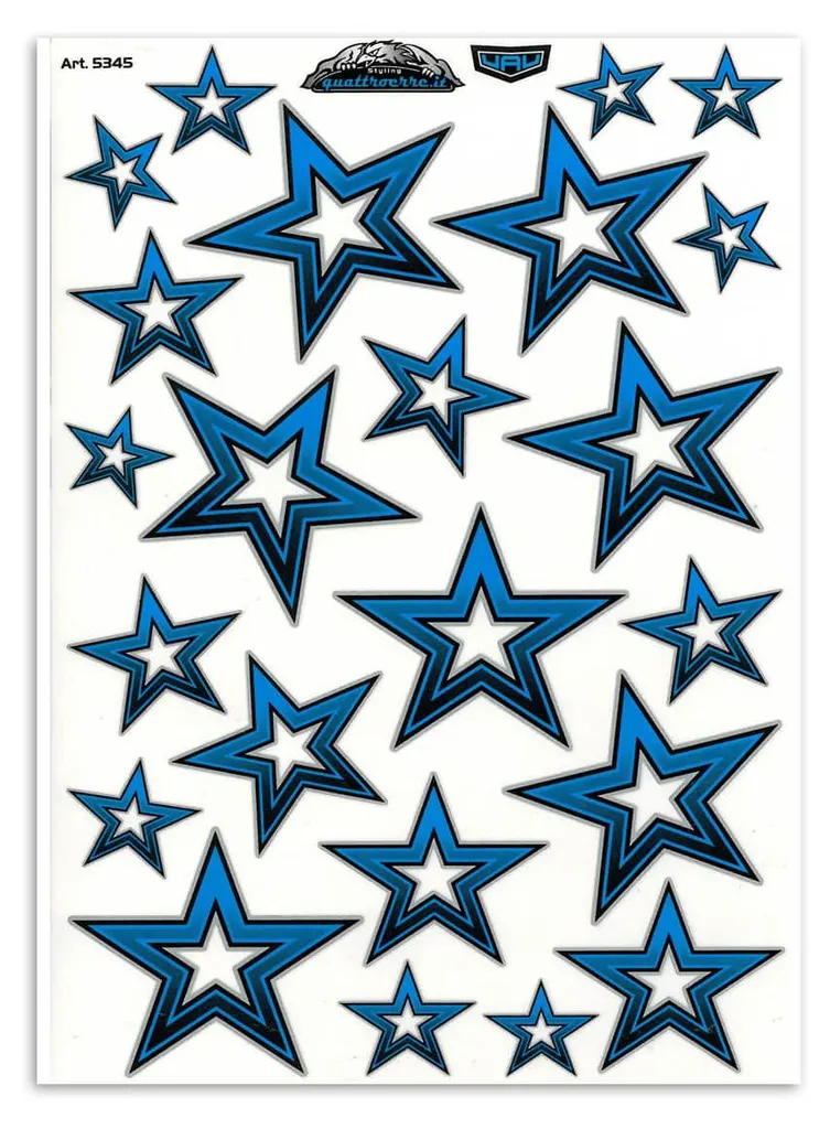 Autocollants Set d'étoiles bleues - Stickers muraux phosphorescents 100 pcs