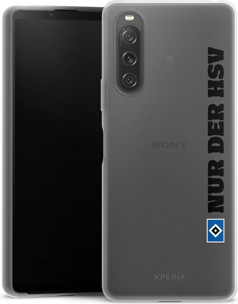 DeinDesign Slim Hülle für Sony Xperia 10 V Silikon Case Ultra Dünn Handyhülle HSV Hamburger SV transparent
