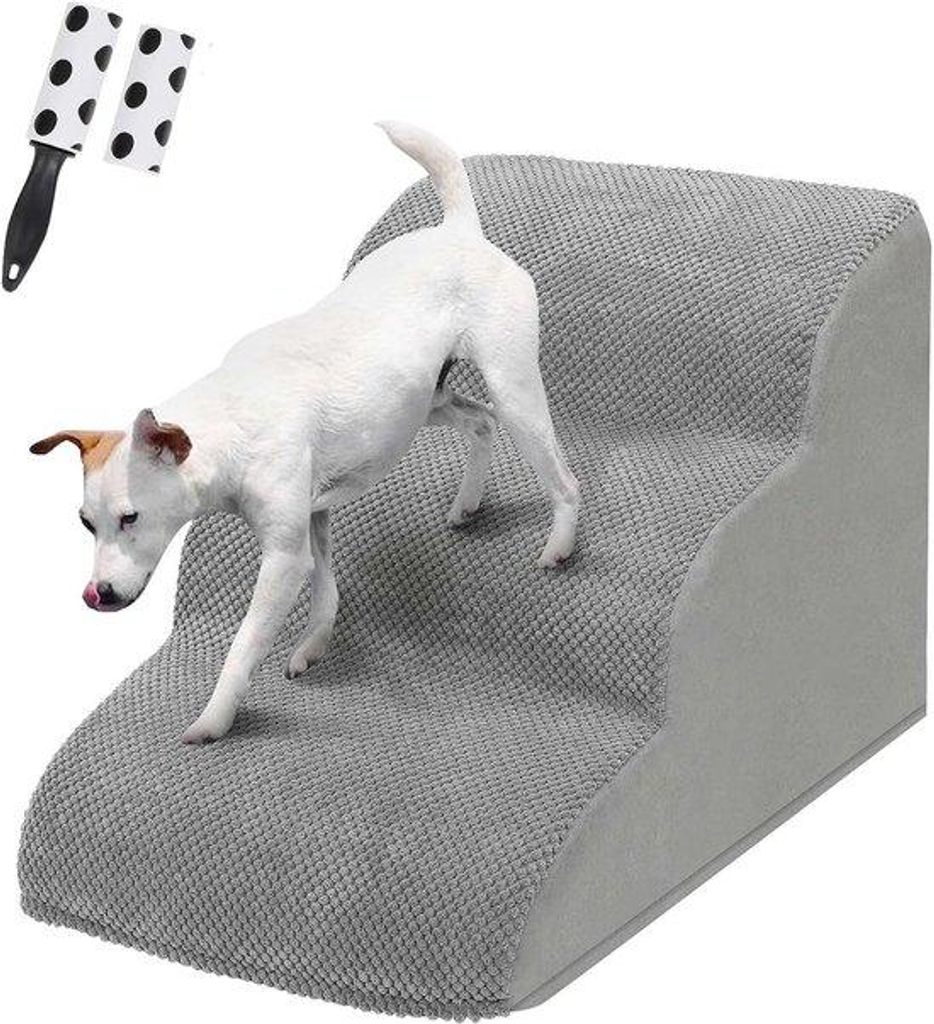 Kleiner Hundetreppe 3 Stufen, 40cm hoch, waschbar, für Bett und Sofa