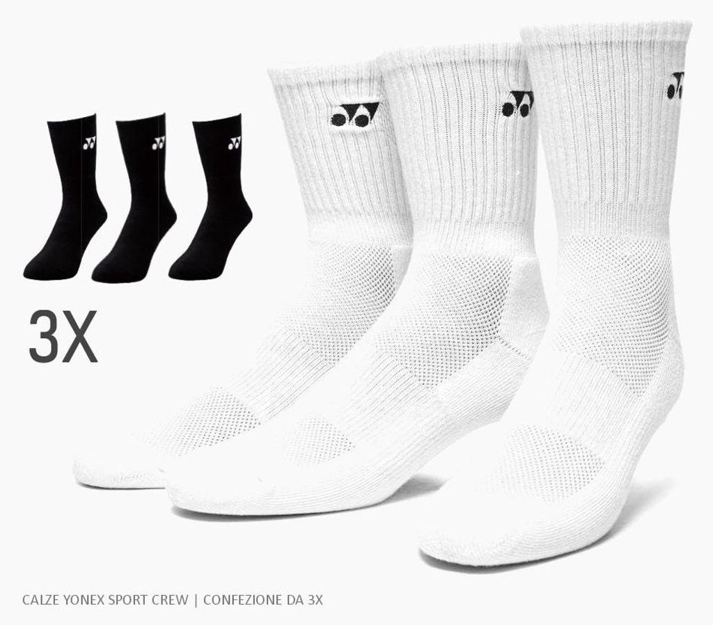 YONEX - Chaussettes de sport, modèle "Crew", lot de 3 Image du produit 