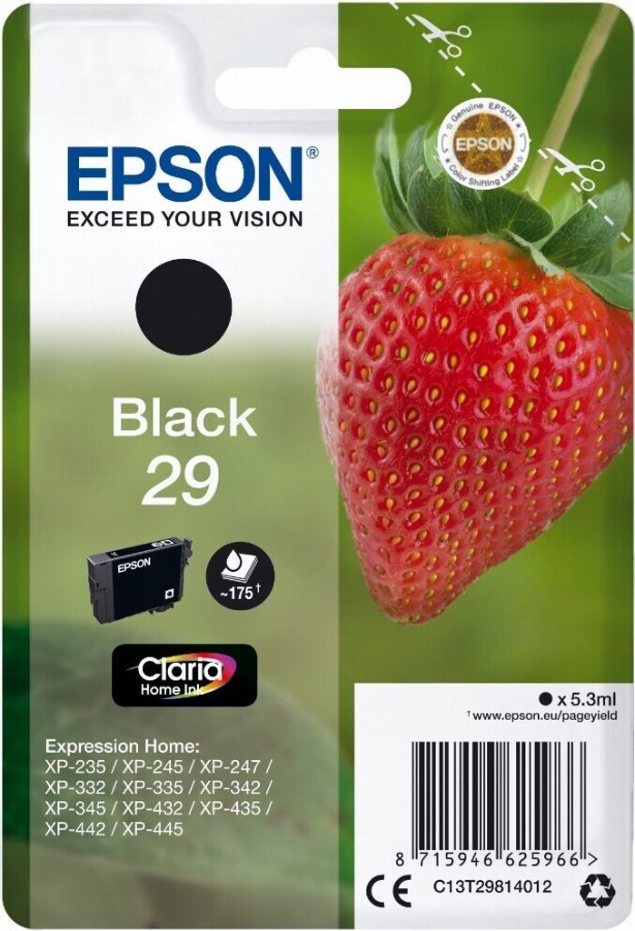 Cartouche d'encre originale Epson C13T29814012 Noir main image 0
