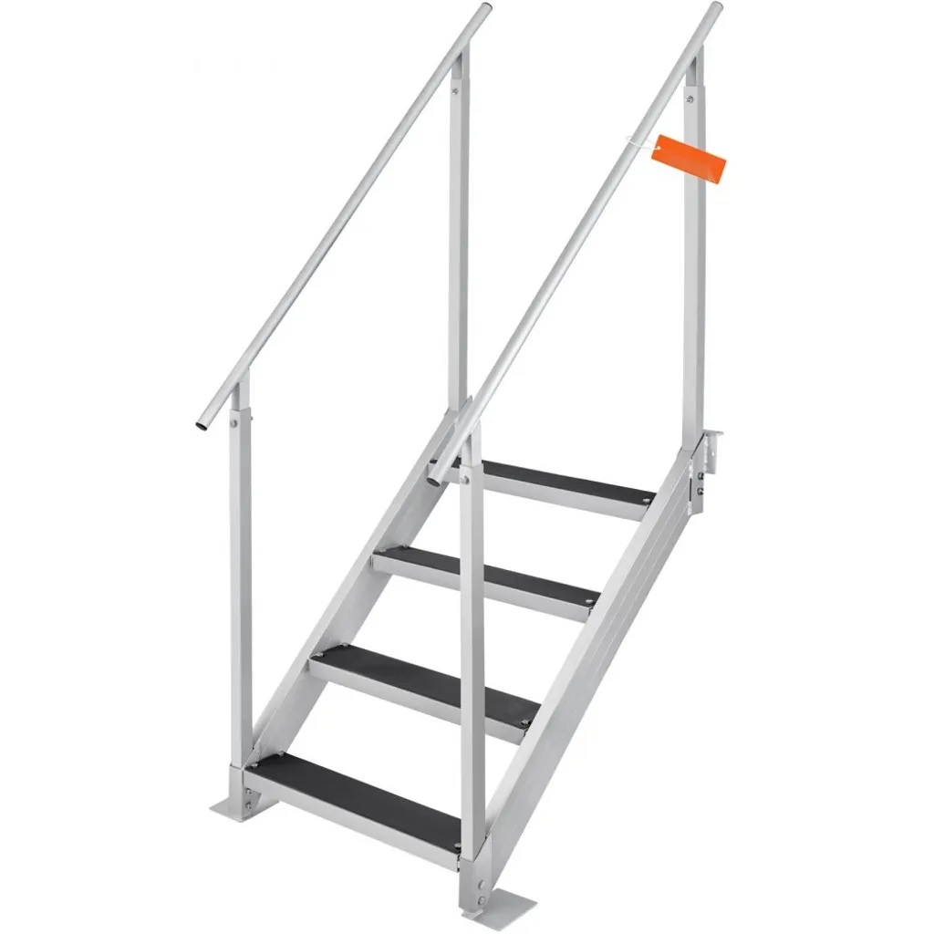 Échelle de port 4 marches en aluminium pour ponton et pont de bateau