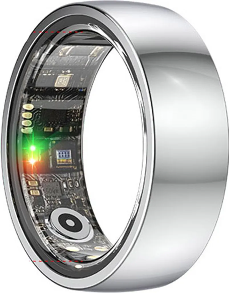 LONGLU Anello intelligente per uomo e donna, con frequenza cardiaca, ossigeno nel sangue, sonno/sport, IP68, impermeabile, per iPhone e Android ( Oro, 8