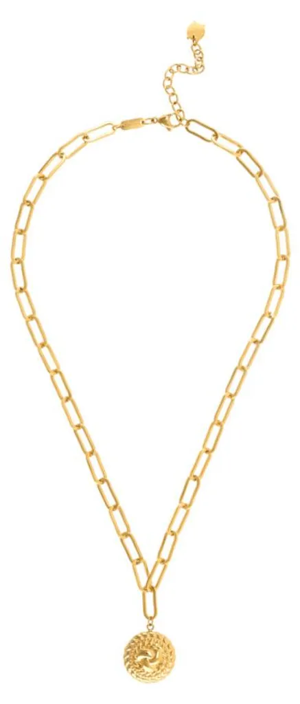 Collier Ao Ojnn58G Orné d'un Cristal de Roche Naturel et Chaîne Ajustable