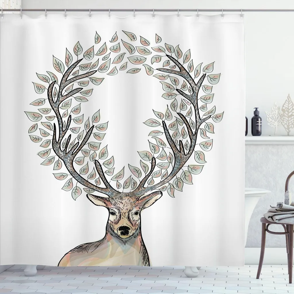 Hnmdmyi Tenda da doccia Natale 90x180, Pupazzo di neve albero di Natale cervo rosso camion regalo fattoria inverno vacanza felice anno nuovo tenda da bagno impermeabile poliestere tessuto lavabile