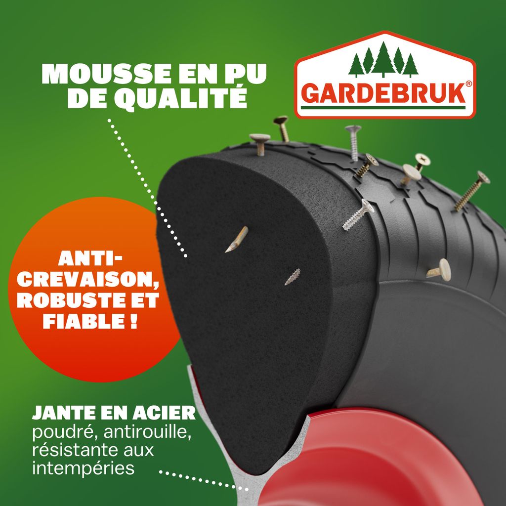 GARDEBRUK® Roue de brouette increvable caoutchouc Image du produit 