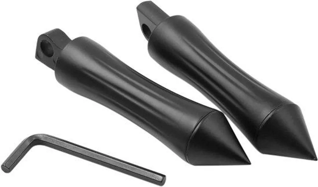 Paire de repose-pieds noirs en aluminium universels pour moto custom