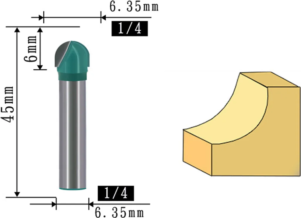 Set 2 Punte INF Core Box 1/4 Shank - Precisione CNC e Manuale - 2