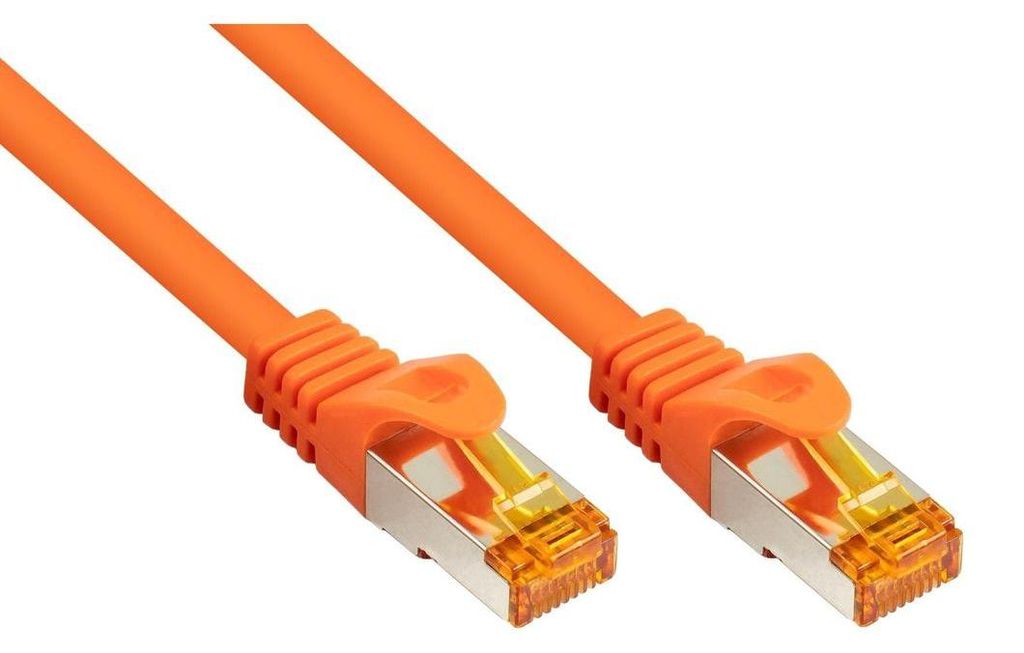 Cat.7 Patchkabel, S/FTP, TPE, halogenfrei, orange, 10m