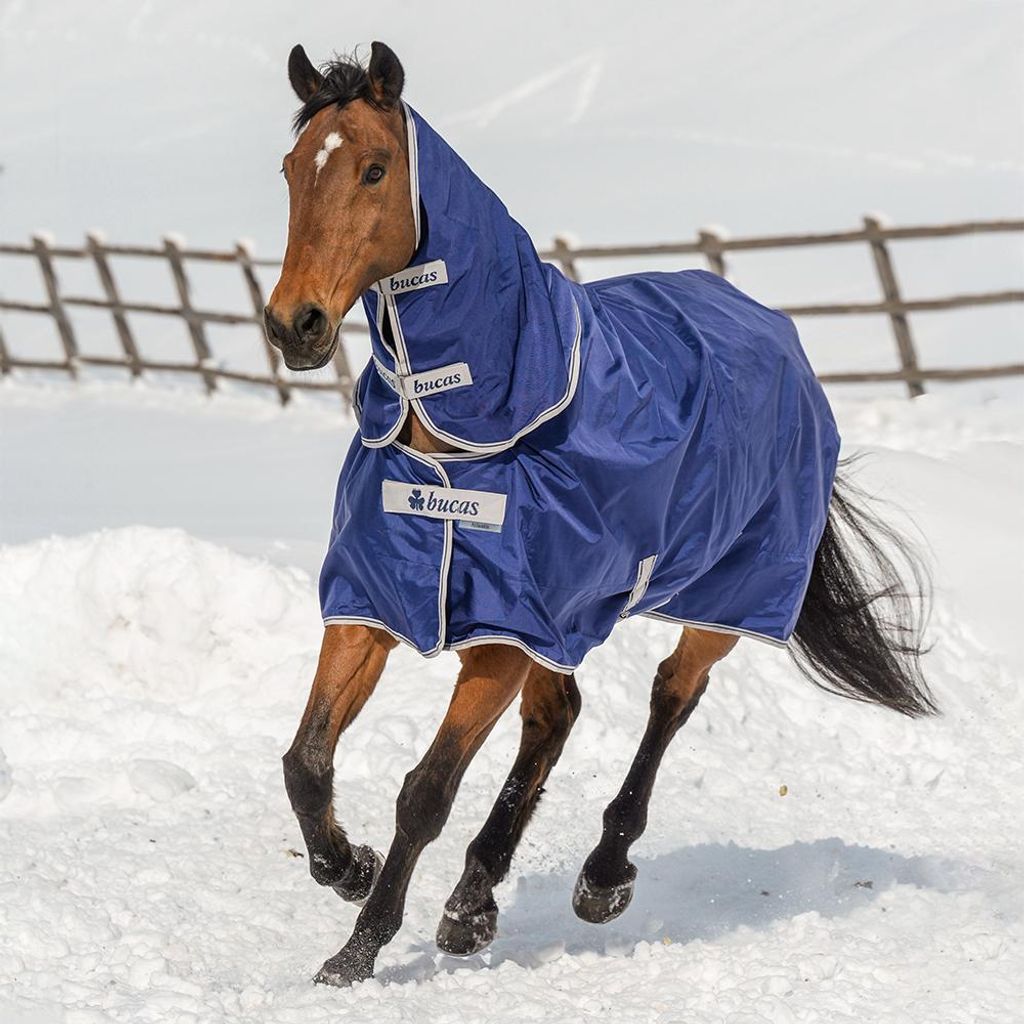 Bucas Outdoordecke 200g mit Halsteil Atlantic Turnout Weidedecke Navy 165