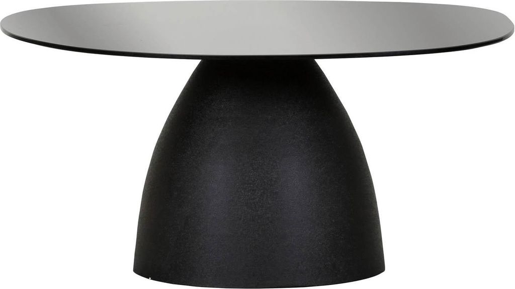 Couchtisch - 86 x 76 cm - Schwarz - Glas - Metallgestell Produktbild 