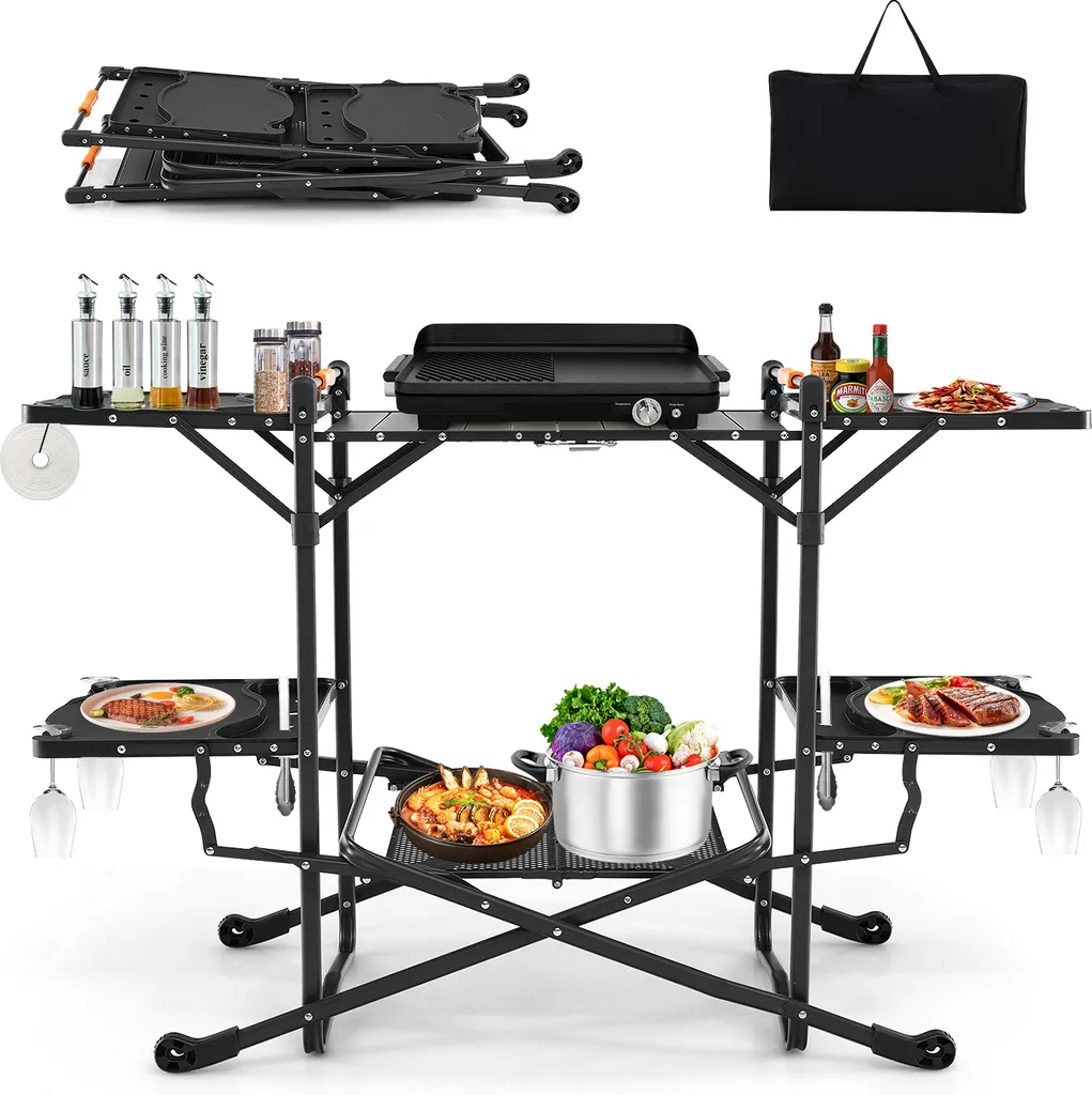 Station de cuisson extérieure pour pique-nique et grillades en famille