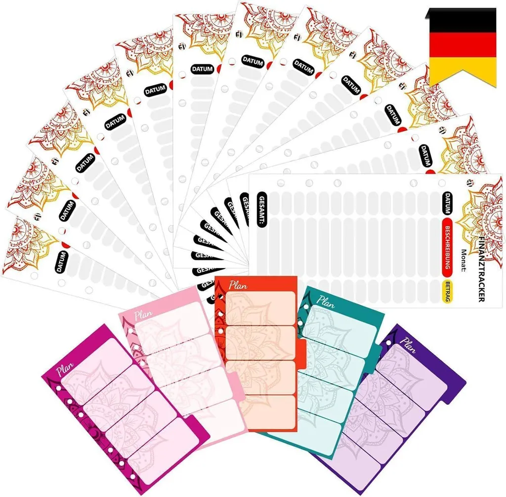Organiseur de Budget en Allemand avec Intercalaires Aocii pour A6
