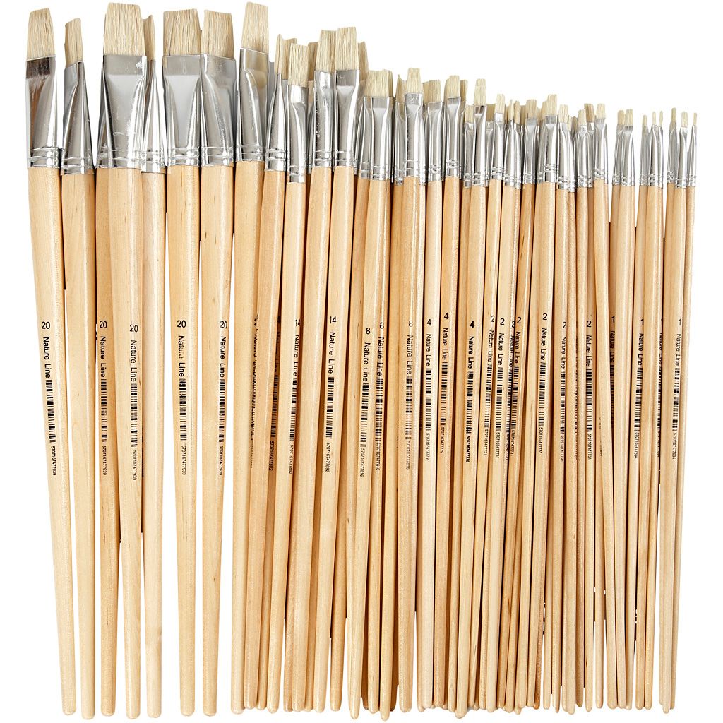 Creativ Company Pinselset Nature Line langer Stiel 64 Stück Malen