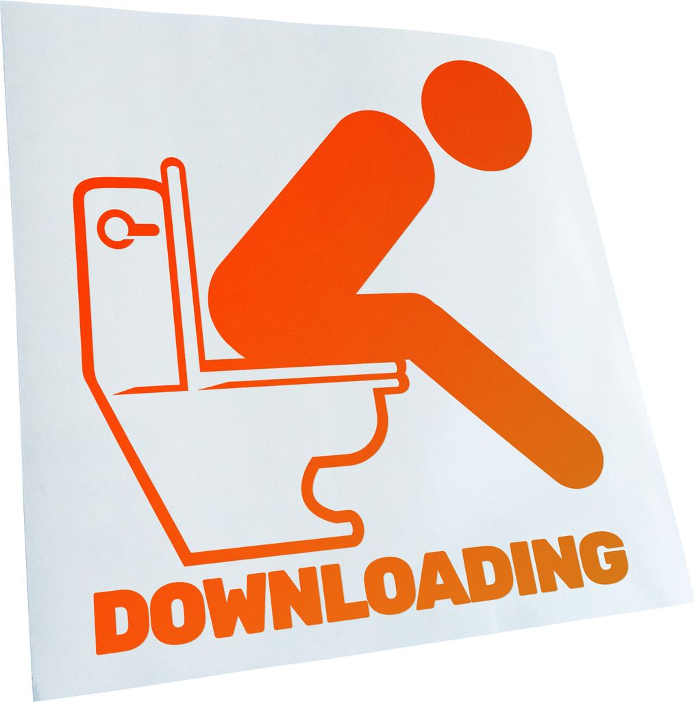 hauptsachebeklebt Kiwistar - Autoaufkleber - Downloading - Kacke - Klo Heckscheibe - Aufkleber für Auto Kfz Fahrrad, LKW, Truck Mofa