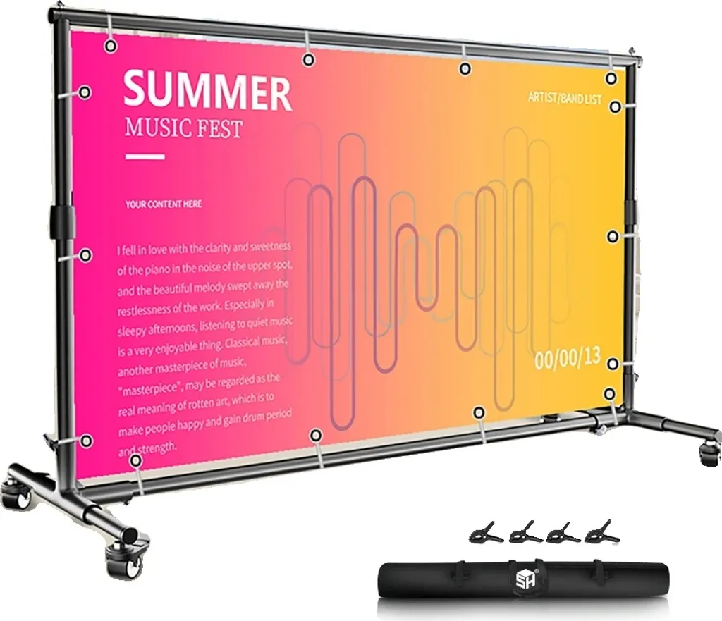 Support de fond mobile 2x3m avec structure triangulaire stable et roues