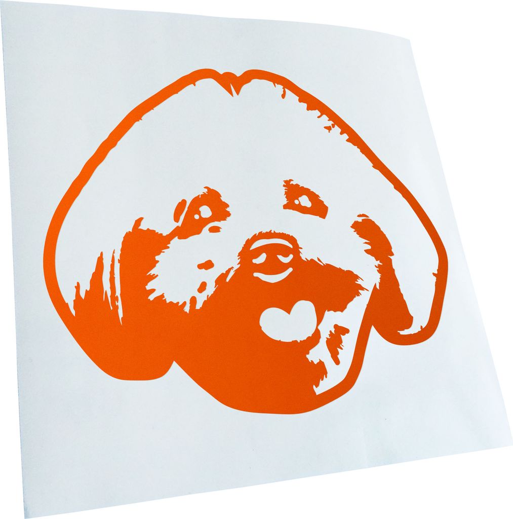 Kiwistar - Autoaufkleber - maltese Hund - Rot - 12x10cm - Aufkleber für Auto, Laptop, Fahrrad, LKW, Motorrad mehrfarbig JDM Decal Racing