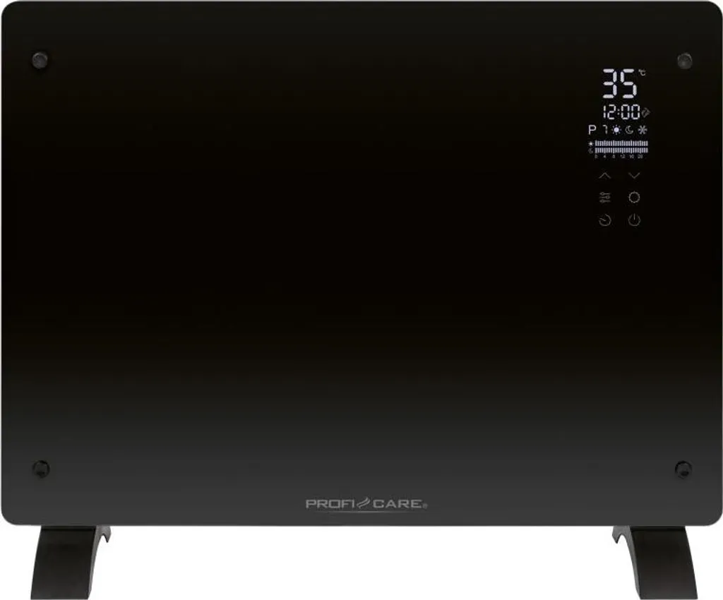 GKH 3118 Convecteur en verre noir - Chauffage électrique design élégant