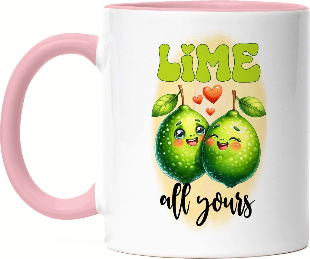 Lime All Yours Tasse Rosa Limetten Liebe Niedlich Romantisches Geschenk Herz