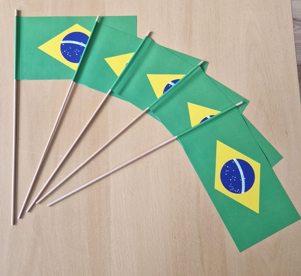 Papierfähnchen Brasilien 50 Stück