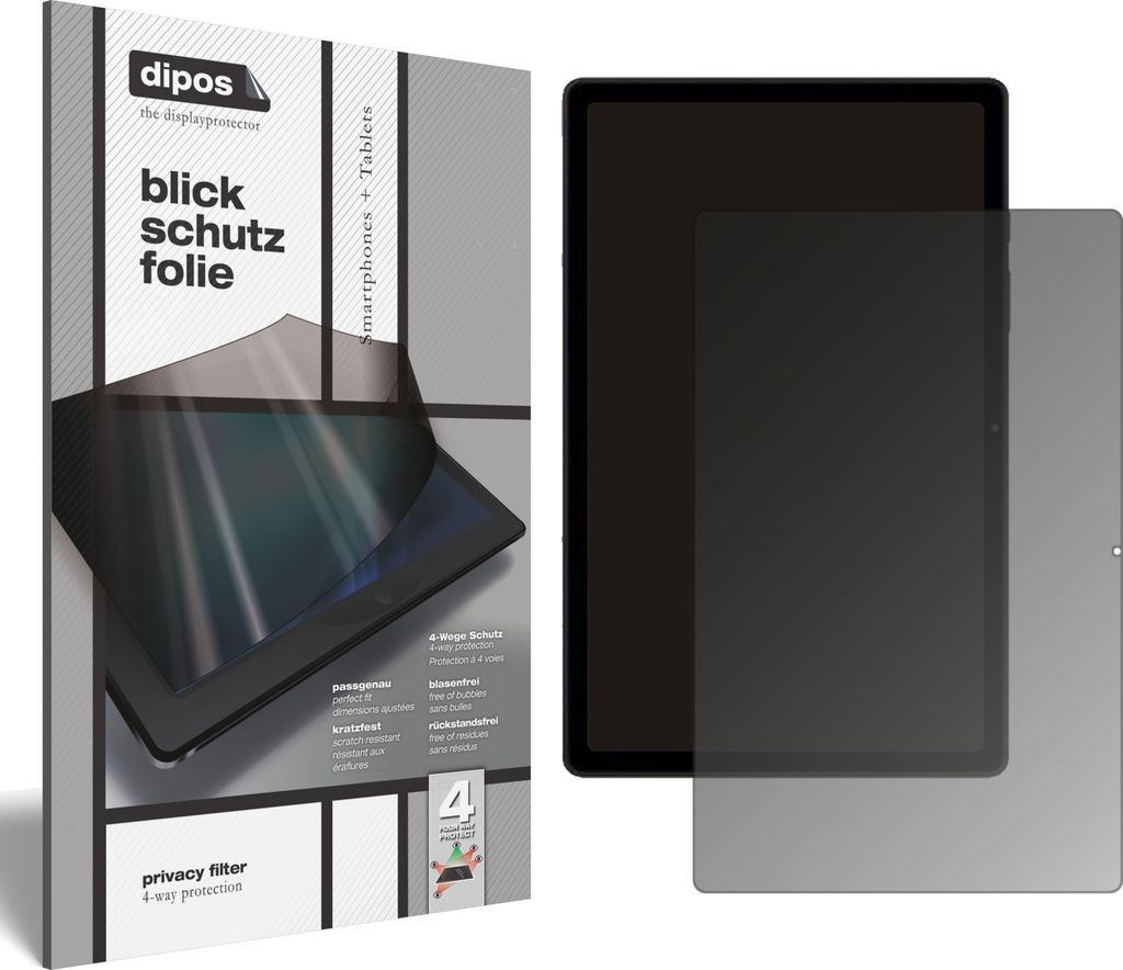 Blickschutzfolie für Samsung Galaxy Tab A8 10.5 Zoll (2021) matt Schutzfolie Folie Display Schutz dipos